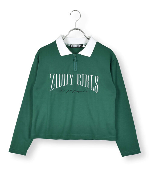 ZIDDY(ジディ)の「【 ニコ☆プチ 掲載 】襟付きショート丈ロゴTシャツ(130~160cm)(Tシャツ/カットソー・キッズ・グリーン/ホワイト・130cm/160cm/140cm/150cm)」の12枚目の写真