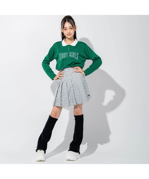 ZIDDY(ジディ)の「【 ニコ☆プチ 掲載 】襟付きショート丈ロゴTシャツ(130~160cm)(Tシャツ/カットソー・キッズ・グリーン/ホワイト・130cm/160cm/140cm/150cm)」の19枚目の写真