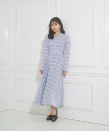 シアーチェックワンピ