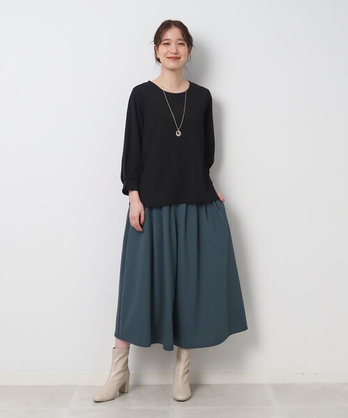 DRESKIP（ドレスキップ）の「◆【イージーケア】 大人世代の上品スカーチョ（その他パンツ・レディース・ベージュ/ブルー/ブラック・02/03/04）」の5枚目の写真