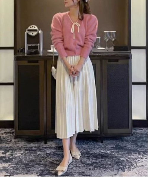 セール】ステッチリボンニットカーディガン（ニット/セーター）｜by