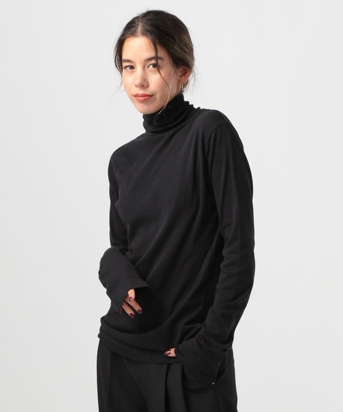 BAYFLOW（ベイフロー）の「ハイネックプルオーバー（Tシャツ/カットソー・レディース・ブラック/オフホワイト/セージグリーン・SMALL/MEDIUM）」の2枚目の写真