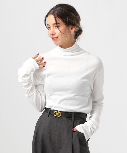 BAYFLOW（ベイフロー）の「ハイネックプルオーバー（Tシャツ/カットソー・レディース・ブラック/オフホワイト/セージグリーン・SMALL/MEDIUM）」の13枚目の写真