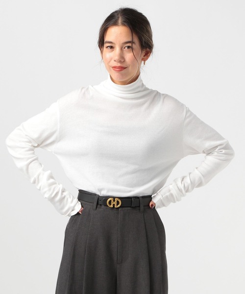 BAYFLOW（ベイフロー）の「ハイネックプルオーバー（Tシャツ/カットソー・レディース・ブラック/オフホワイト/セージグリーン・SMALL/MEDIUM）」の14枚目の写真