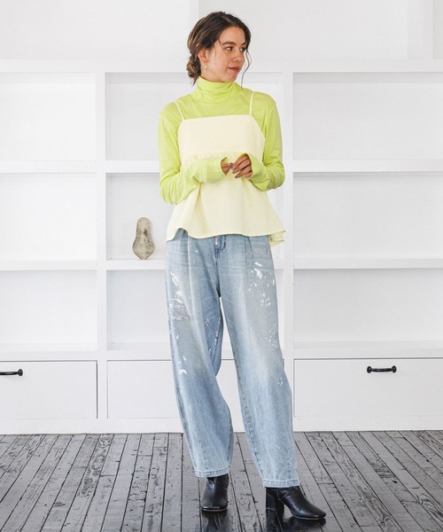 BAYFLOW（ベイフロー）の「ハイネックプルオーバー（Tシャツ/カットソー・レディース・ブラック/オフホワイト/セージグリーン・SMALL/MEDIUM）」の4枚目の写真