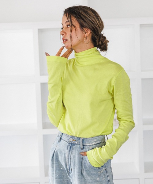 BAYFLOW（ベイフロー）の「ハイネックプルオーバー（Tシャツ/カットソー・レディース・ブラック/オフホワイト/セージグリーン・SMALL/MEDIUM）」の8枚目の写真