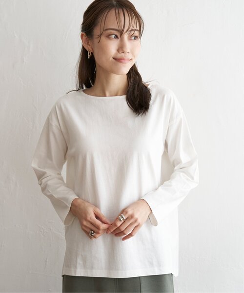 ikka(イッカ)の「コットンUSA長袖Tシャツ(Tシャツ/カットソー・レディース・チャコールグレー/グリーン/ネイビー/ブラック/オフホワイト・L/S/M)」の21枚目の写真