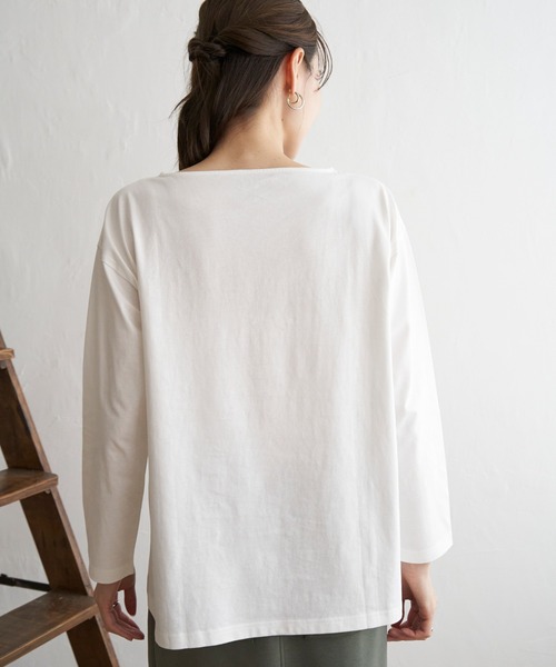 ikka(イッカ)の「コットンUSA長袖Tシャツ(Tシャツ/カットソー・レディース・チャコールグレー/グリーン/ネイビー/ブラック/オフホワイト・L/S/M)」の18枚目の写真