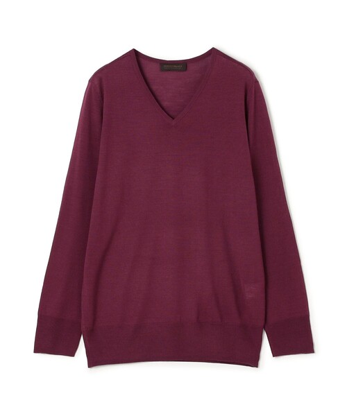 TOMORROWLAND tricot バーガンディ ベスト ジレ TOMORROWLAND ダークブラウン Vネックセーター