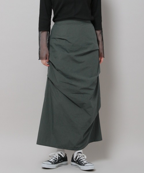 3.3 Field Trip (3.3フィールドトリップ)の「3.3 Field Trip/サイドシャーリングスカート 2978695(スカート・レディース・チャコール/ブラック・FREE)」の14枚目の写真