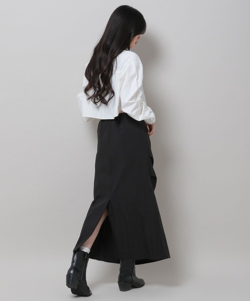 3.3 Field Trip (3.3フィールドトリップ)の「3.3 Field Trip/サイドシャーリングスカート 2978695(スカート・レディース・チャコール/ブラック・FREE)」の18枚目の写真