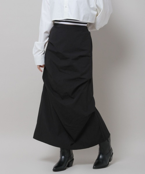3.3 Field Trip (3.3フィールドトリップ)の「3.3 Field Trip/サイドシャーリングスカート 2978695(スカート・レディース・チャコール/ブラック・FREE)」の19枚目の写真