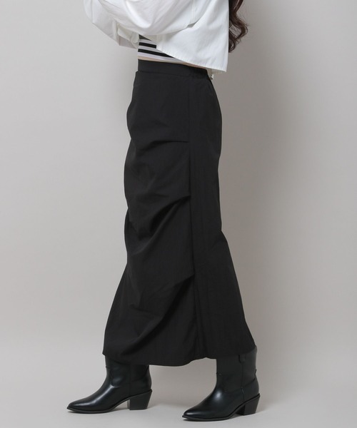 3.3 Field Trip (3.3フィールドトリップ)の「3.3 Field Trip/サイドシャーリングスカート 2978695(スカート・レディース・チャコール/ブラック・FREE)」の20枚目の写真