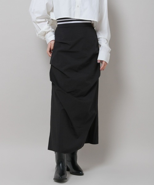 3.3 Field Trip (3.3フィールドトリップ)の「3.3 Field Trip/サイドシャーリングスカート 2978695(スカート・レディース・チャコール/ブラック・FREE)」の21枚目の写真