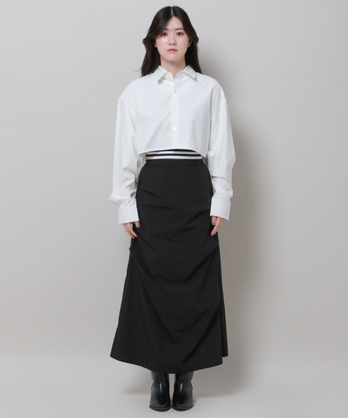3.3 Field Trip (3.3フィールドトリップ)の「3.3 Field Trip/サイドシャーリングスカート 2978695(スカート・レディース・チャコール/ブラック・FREE)」の22枚目の写真