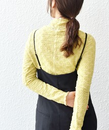 SHIPS any:〈手洗い可能〉ストレッチ ジャカード タートルネック プルオーバー