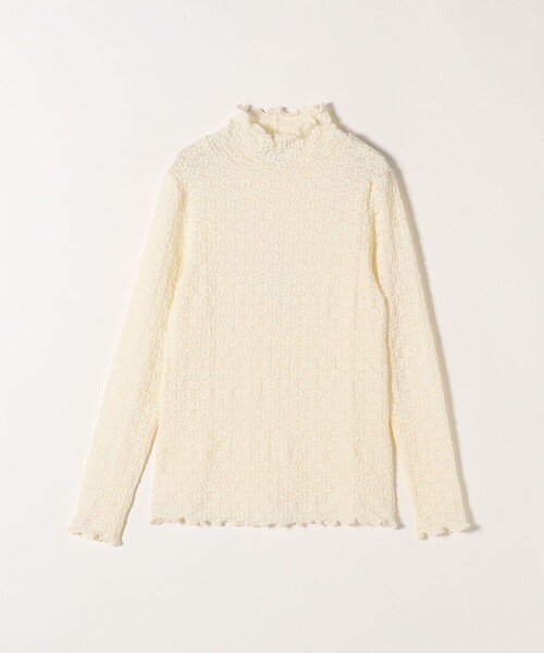 SHIPS any(シップス エニィ)の「SHIPS any:〈手洗い可能〉ストレッチ ジャカード タートルネック プルオーバー(Tシャツ/カットソー・レディース・ブラック/イエロー/ナチュラル・ONE SIZE)」の4枚目の写真