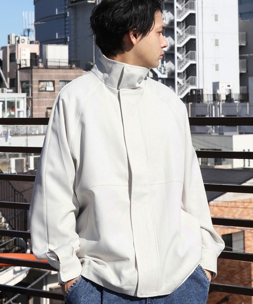 8(eight)(エイト)の「ヨーク切替ブルゾン(ライダースジャケット・メンズ・グレー系その他/チャコールグレー/ブラック・MEDIUM/LARGE)」の1枚目の写真