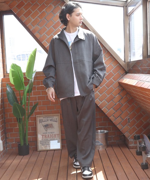 8(eight)(エイト)の「ヨーク切替ブルゾン(ライダースジャケット・メンズ・グレー系その他/チャコールグレー/ブラック・MEDIUM/LARGE)」の8枚目の写真