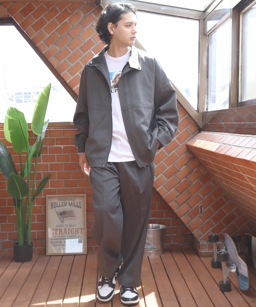 8(eight)(エイト)の「ヨーク切替ブルゾン(ライダースジャケット・メンズ・グレー系その他/チャコールグレー/ブラック・MEDIUM/LARGE)」の9枚目の写真