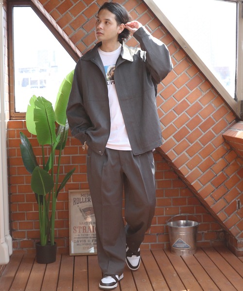 8(eight)(エイト)の「ヨーク切替ブルゾン(ライダースジャケット・メンズ・グレー系その他/チャコールグレー/ブラック・MEDIUM/LARGE)」の13枚目の写真