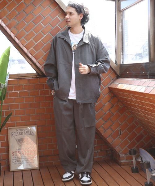 8(eight)(エイト)の「ヨーク切替ブルゾン(ライダースジャケット・メンズ・グレー系その他/チャコールグレー/ブラック・MEDIUM/LARGE)」の14枚目の写真