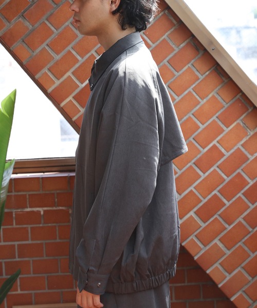 8(eight)(エイト)の「ヨーク切替ブルゾン(ライダースジャケット・メンズ・グレー系その他/チャコールグレー/ブラック・MEDIUM/LARGE)」の20枚目の写真