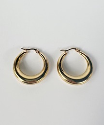 【ステンレス】3㎝ ぷっくりシンプルボリュームピアス