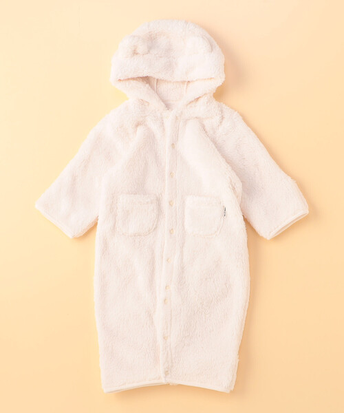 COMME CA ISM（コムサイズム）の「フリースボア　耳付き　ツーウェイおくるみ(60-80cm)（おくるみ・キッズ・アイボリー/ベージュ・60-80cm）」の4枚目の写真