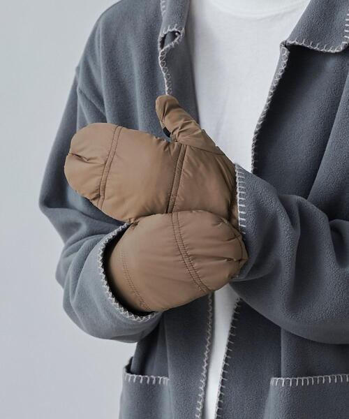 coen（コーエン）の「パディングカラーミトン／中綿入り手袋（手袋・メンズ・ブラック/ベージュ/オレンジ・FREE）」の3枚目の写真