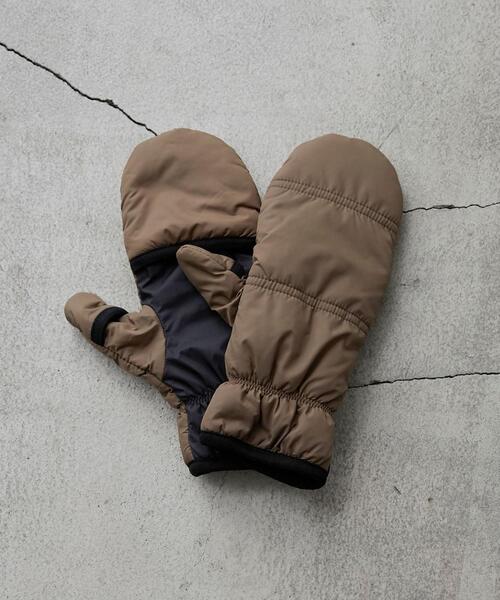 coen（コーエン）の「パディングカラーミトン／中綿入り手袋（手袋・メンズ・ブラック/ベージュ/オレンジ・FREE）」の4枚目の写真