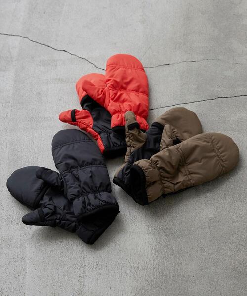 coen（コーエン）の「パディングカラーミトン／中綿入り手袋（手袋・メンズ・ブラック/ベージュ/オレンジ・FREE）」の5枚目の写真