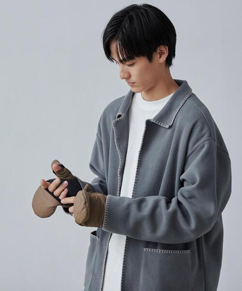 coen（コーエン）の「パディングカラーミトン／中綿入り手袋（手袋・メンズ・ブラック/ベージュ/オレンジ・FREE）」の8枚目の写真