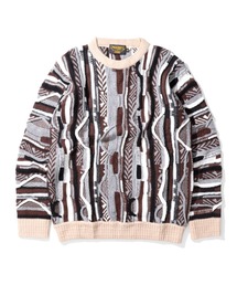 クージー　ニット　L　ジャガード　3D ③ クージー COOGI 3Dコットンニットセーター パープル・レッド・イエロー