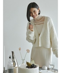 washableシアーRIB切り替えニットTOPS