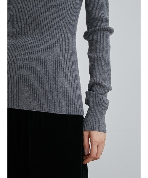 MIESROHE（ミースロエ）の「washableシアーRIB切り替えニットTOPS（ニット/セーター・レディース・グレー/ホワイト/ブラック・FREE）」の17枚目の写真