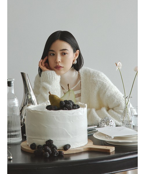 MIESROHE（ミースロエ）の「washableシアーRIB切り替えニットTOPS（ニット/セーター・レディース・グレー/ホワイト/ブラック・FREE）」の8枚目の写真