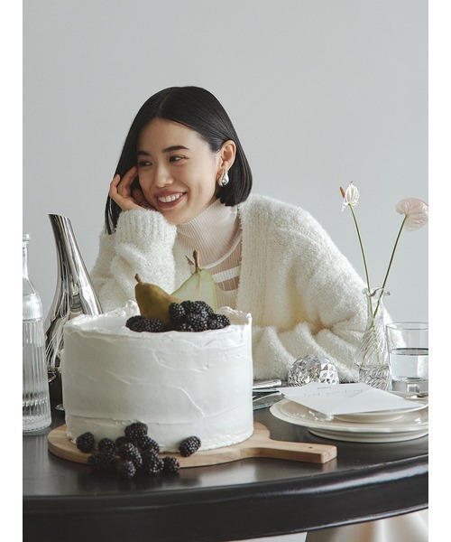 MIESROHE（ミースロエ）の「washableシアーRIB切り替えニットTOPS（ニット/セーター・レディース・グレー/ホワイト/ブラック・FREE）」の9枚目の写真