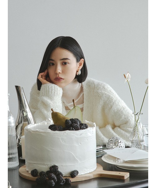 MIESROHE（ミースロエ）の「washableシアーRIB切り替えニットTOPS（ニット/セーター・レディース・グレー/ホワイト/ブラック・FREE）」の10枚目の写真