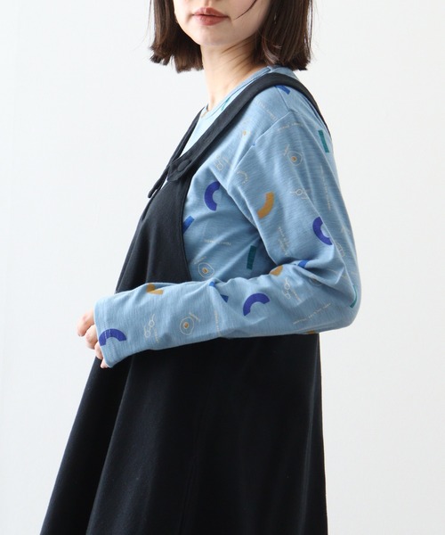 tシャツ EMAGO 朝食総柄プリントロングスリーブ レディース 楽天市場】朝食総柄プリントロングスリーブ レディース トップス