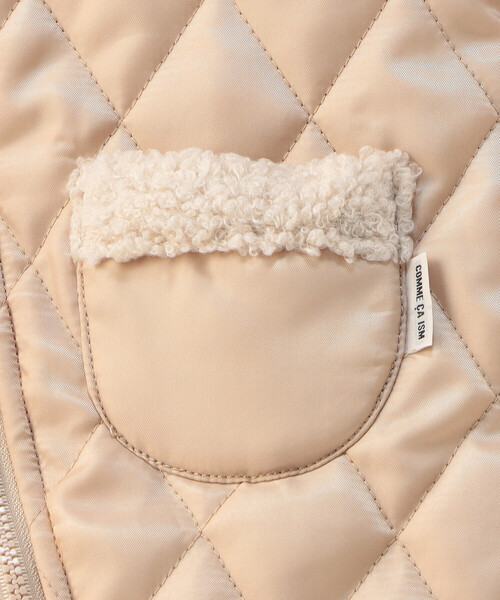 COMME CA ISM（コムサイズム）の「ポリエステルキルトタフタ　耳付き中綿おくるみ(60-80cm)（おくるみ・キッズ・ベージュ/アイボリー・60-80cm）」の7枚目の写真