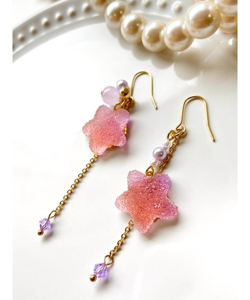 tone(トーン)の「【MUURABBTI】お菓子の星の可愛いピアス(MA)(ピアス(両耳用)・レディース・パープル/ピンク/イエロー/ブルー・FREE)」の10枚目の写真