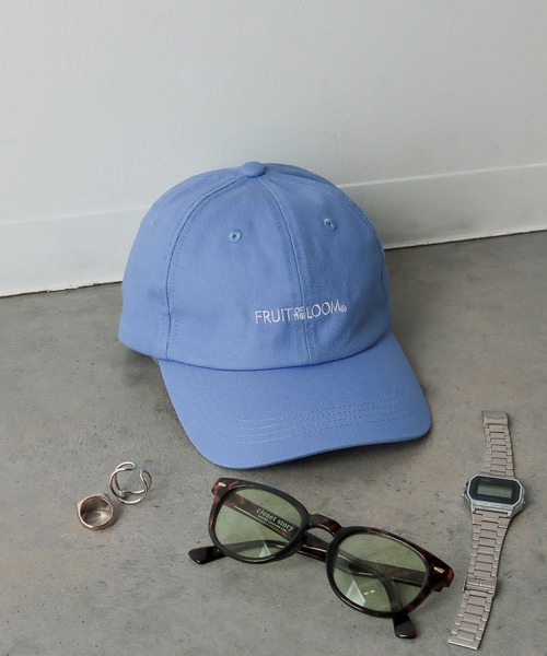 FRUIT OF THE LOOM（フルーツオブザルーム）の「【FRUIT OF THE LOOM】LOGO CAP/キャップ/ロゴ/ユニセックス（キャップ・メンズ・ベージュ/ブラック/サックスブルー/ピンク/オフホワイト・FREE）」の4枚目の写真
