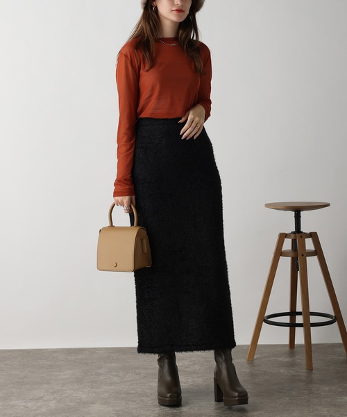 acro（アクロ）の「ラメフェザーニットスカート/AC3317（スカート・レディース・ブルー/ブラック/グレー・ﾌﾘ-）」の4枚目の写真