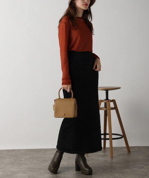 acro（アクロ）の「ラメフェザーニットスカート/AC3317（スカート・レディース・ブルー/ブラック/グレー・ﾌﾘ-）」の6枚目の写真