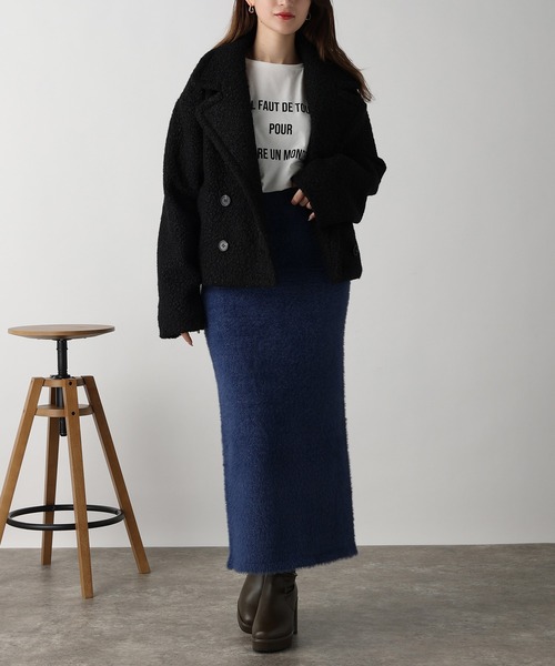 acro（アクロ）の「ラメフェザーニットスカート/AC3317（スカート・レディース・ブルー/ブラック/グレー・ﾌﾘ-）」の12枚目の写真