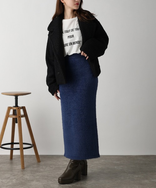 acro（アクロ）の「ラメフェザーニットスカート/AC3317（スカート・レディース・ブルー/ブラック/グレー・ﾌﾘ-）」の13枚目の写真