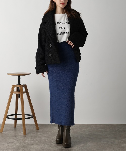 acro（アクロ）の「ラメフェザーニットスカート/AC3317（スカート・レディース・ブルー/ブラック/グレー・ﾌﾘ-）」の14枚目の写真