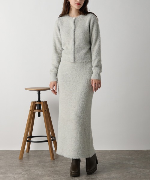 acro（アクロ）の「ラメフェザーニットスカート/AC3317（スカート・レディース・ブルー/ブラック/グレー・ﾌﾘ-）」の10枚目の写真