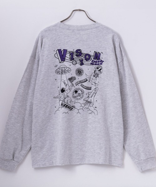 VISION STREET WEAR(ヴィジョンストリートウェア)の「VISION STREET WEAR スペースマルチイラスト長袖Tシャツ(Tシャツ/カットソー・メンズ・ブラック/杢グレー/ホワイト・L/XL/M)」の7枚目の写真